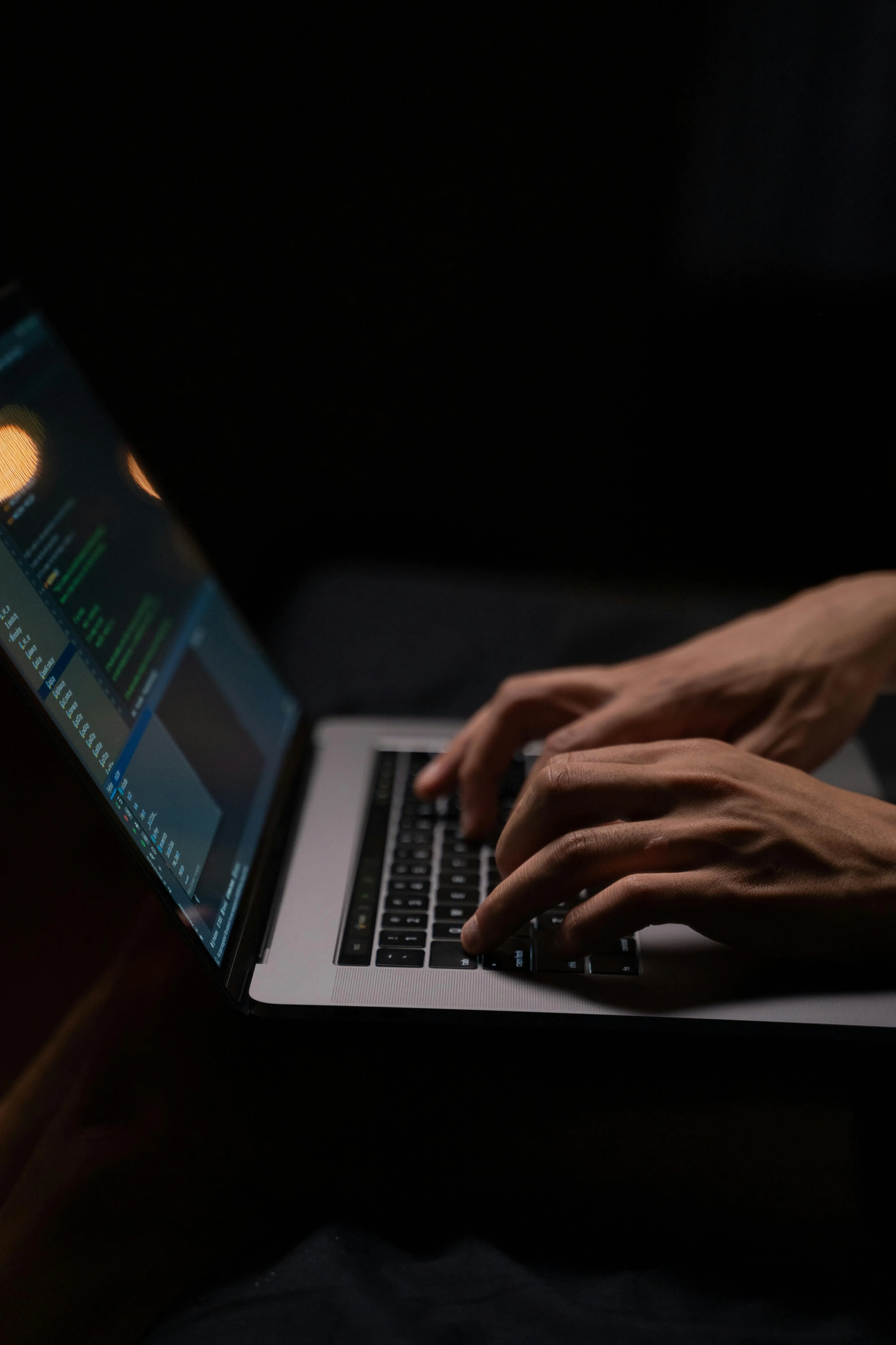 Laptop with code on the screen